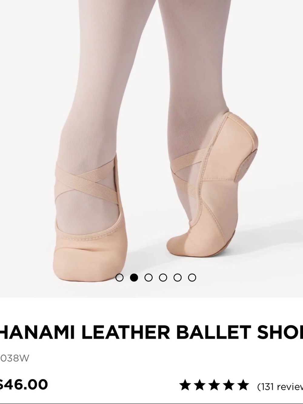 Capezio Leather Hanami Ballet Slippers in Light Pink